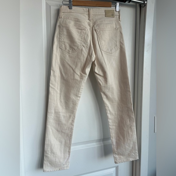 AG Jeans “ag-ed denim, ex-boyfriend slouchy slim” jeans in off-white, size 24. - Picture 6 of 12